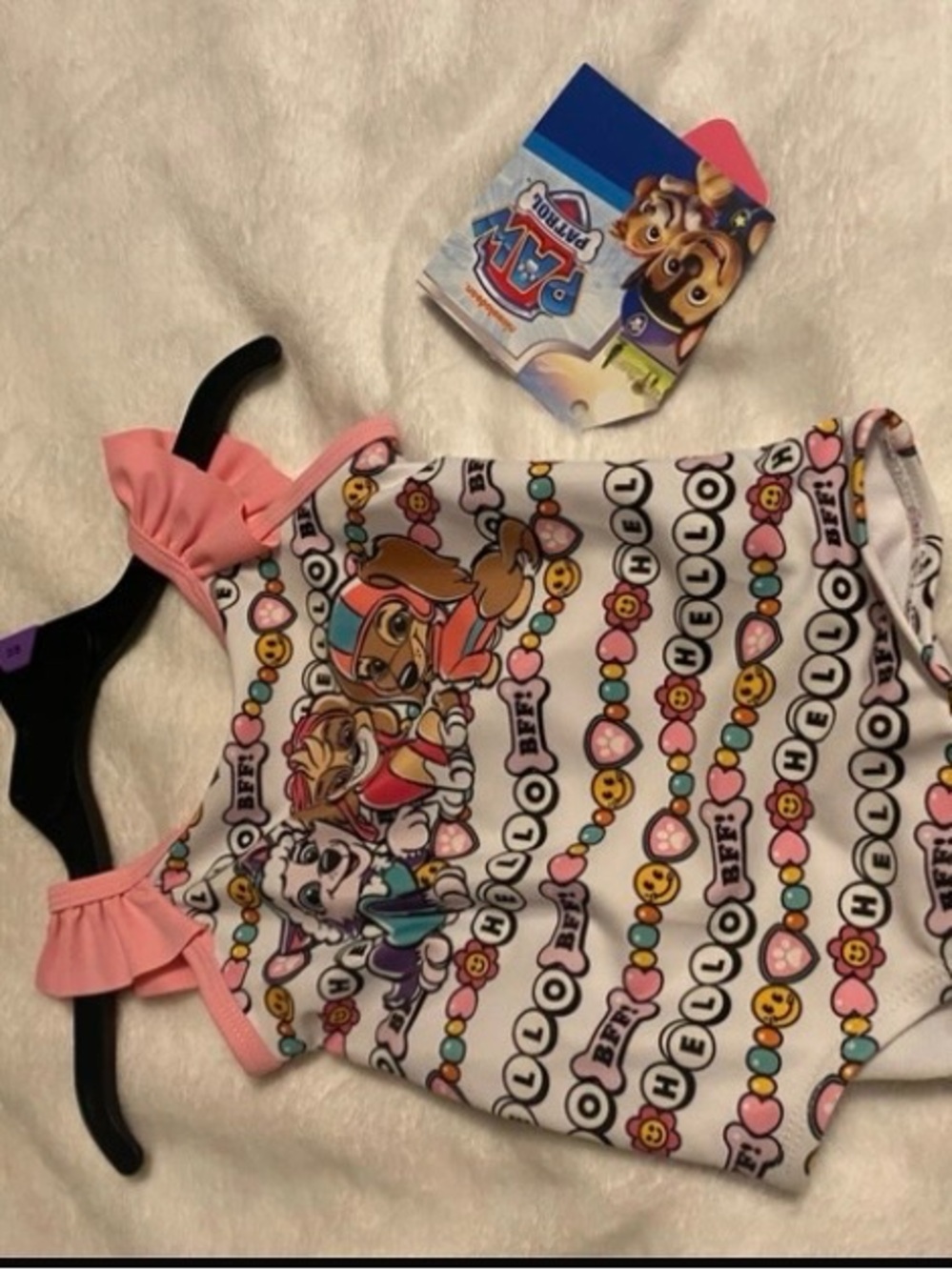 Paw Patrol Pink and White Girls' Character One-Piece